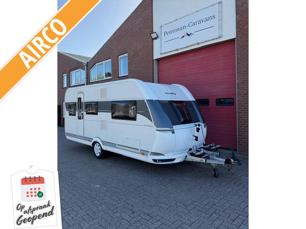 Hobby De Luxe 495 UL Incl Mover Airco Voortent, Caravans en Kamperen, Caravans, Rondzit, Hobby, Schokbreker, Bedrijf