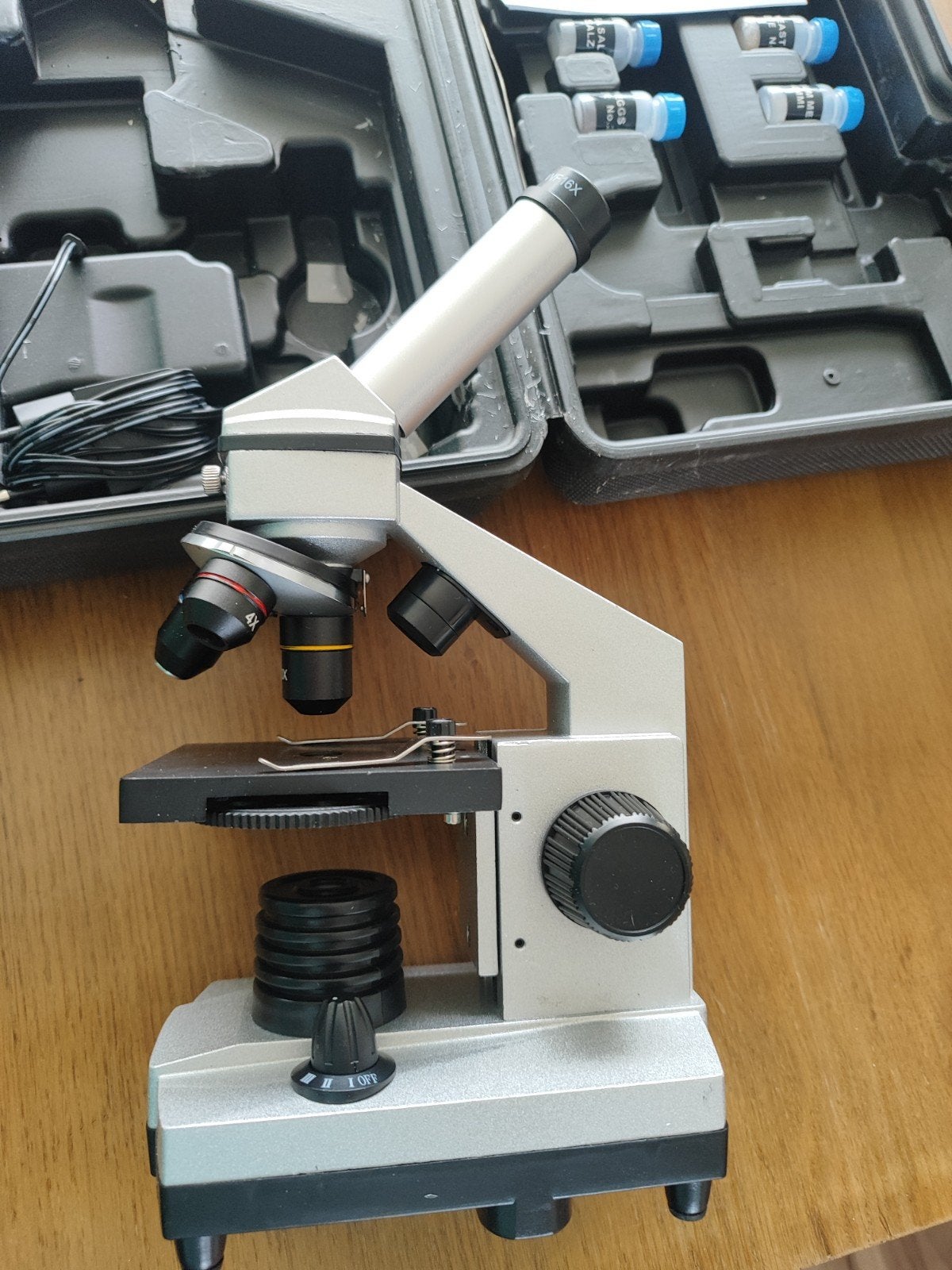Bresser Microscoop Set 40x-1024x met Koffer, Ophalen of Verzenden, Zo goed als nieuw, 1000x of meer, Biologische microscoop
