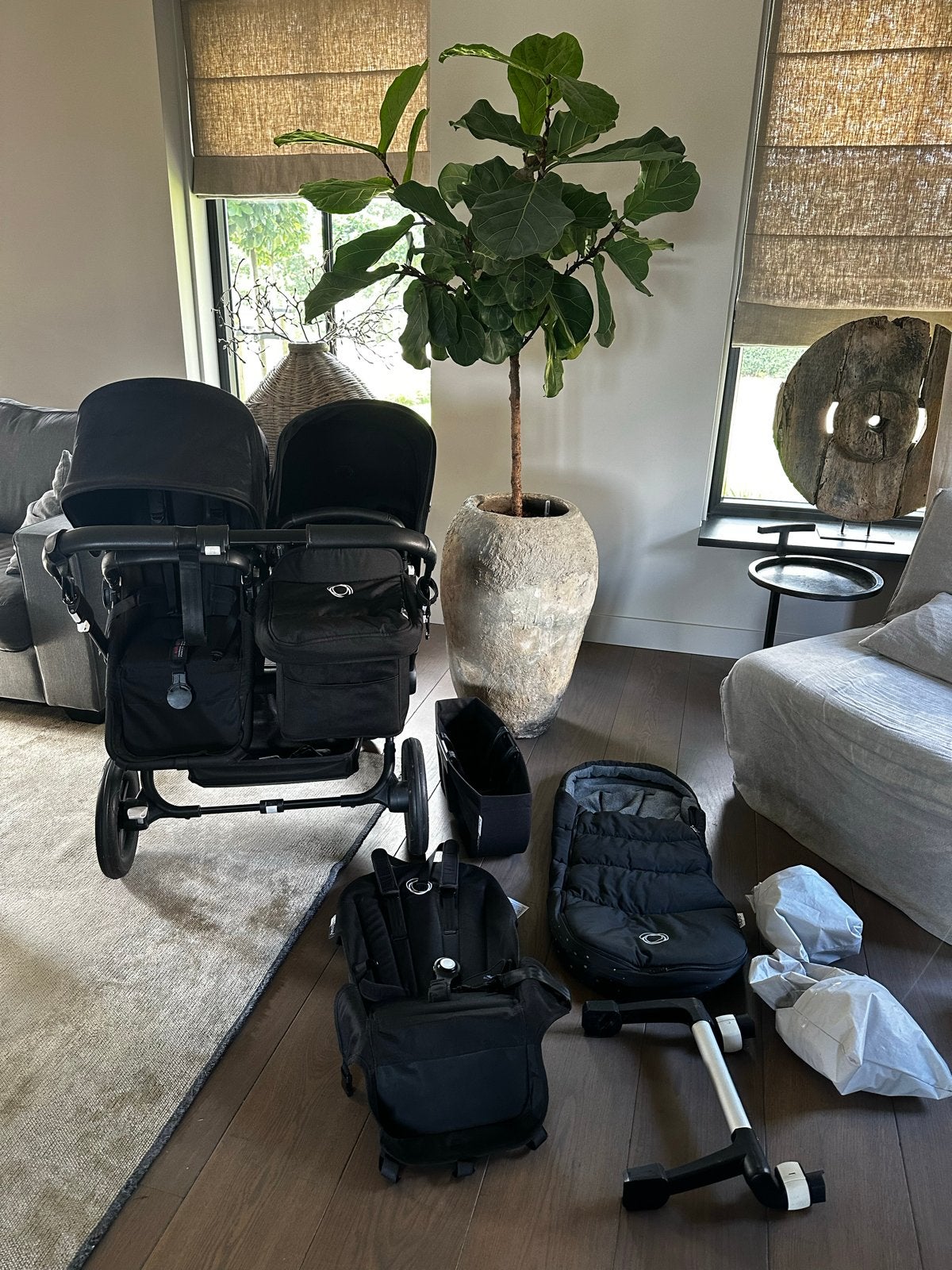 Bugaboo Donkey 3 Duo Kinderwagen - Compleet Zwart, Gebruikt, Ophalen of Verzenden, Combiwagen, Duowagen