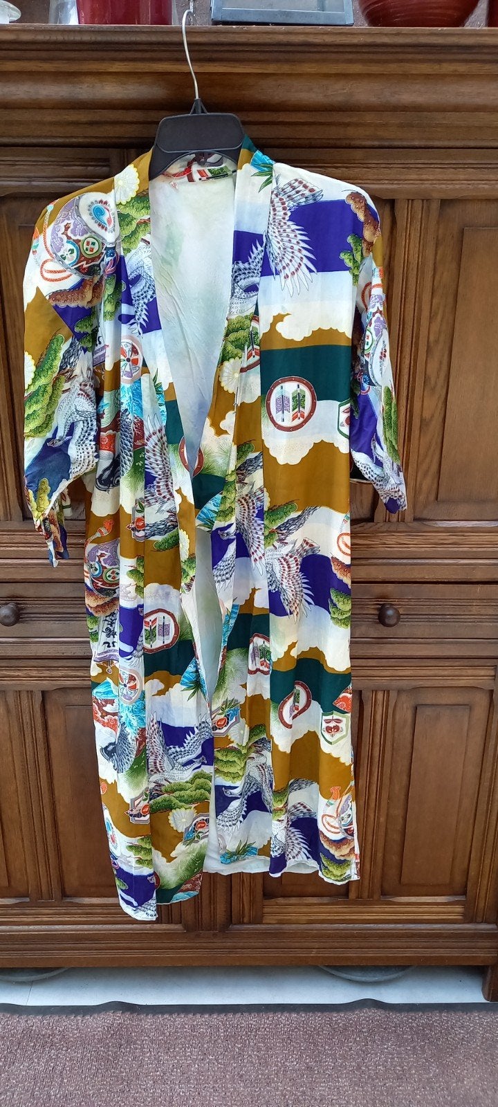 Kimono met Japanse vogels en traditionele motieven, Ophalen of Verzenden