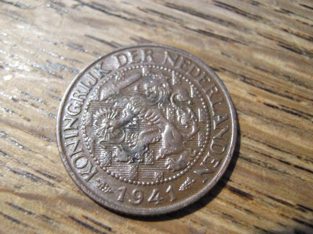 Oorlogsgeld WW2, bezet Nederland bronzen Cent 1941 #628, Ophalen of Verzenden, Koningin Wilhelmina, 1 cent, Losse munt