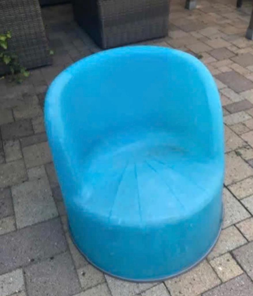 Tuinstoel blauw Ikea, Ophalen, Gebruikt, Kunststof