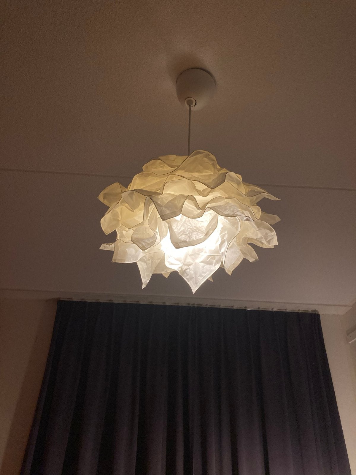 Ikea Krusning Hanglamp, Ophalen, Zo goed als nieuw, Textiel, E27 (groot)