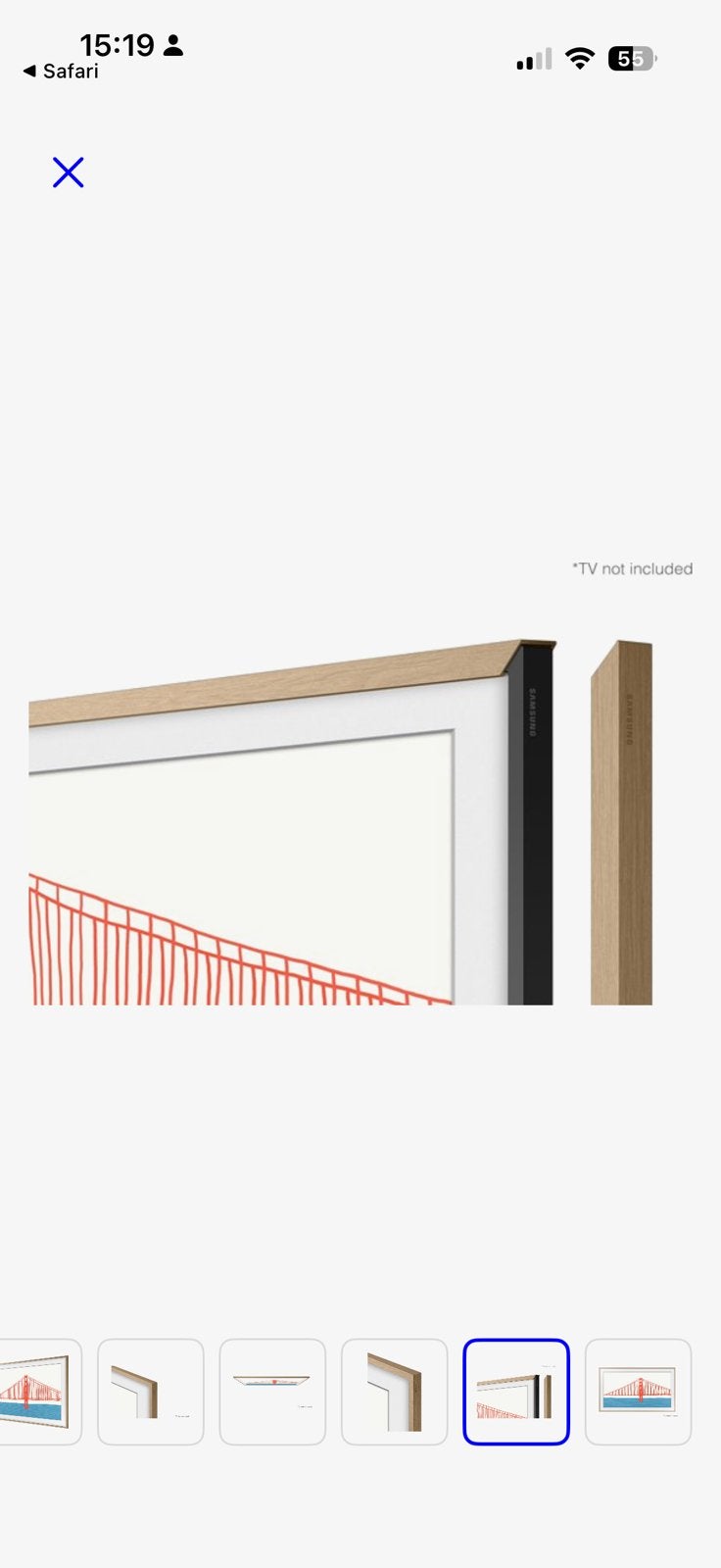 Frame houtkleur teak t.b.v. Samsung The Frame TV - 75 inch, Ophalen, 50 Hz, Nieuw, Samsung