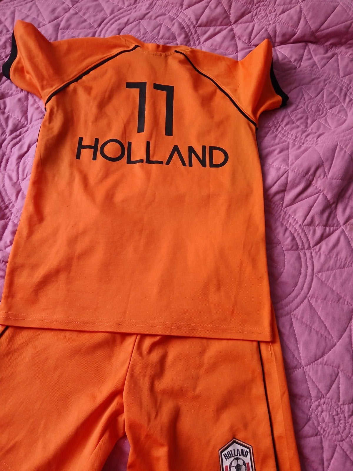Oranje Holland Voetbaltenue Maat 146/152, Maat XS of kleiner, Ophalen of Verzenden, Gebruikt, Set