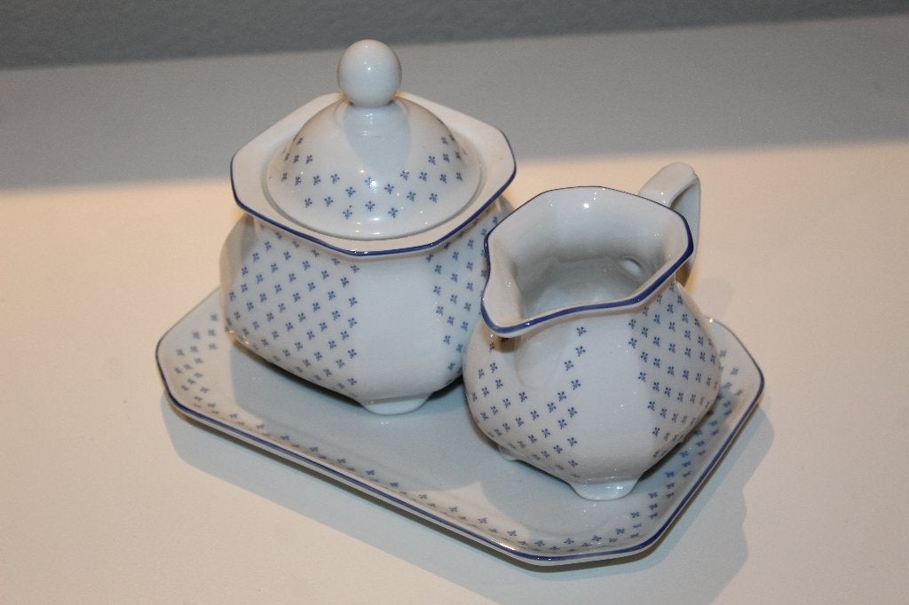 Seltmann Weiden Aurelia Roomstel - Porselein Wit/Blauw, Overige merken, Klassiek, Overige typen, Ophalen of Verzenden