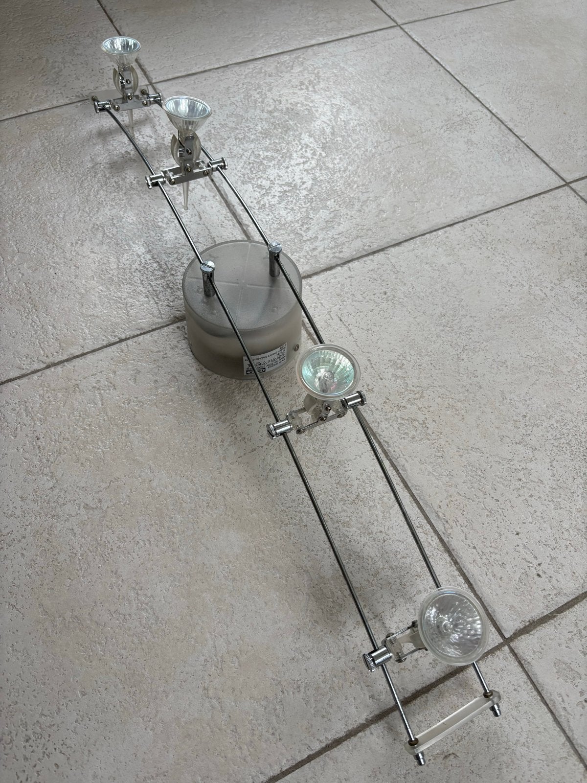 IKEA Plafondlamp met 4 Spots - Modern Design, Huis en Inrichting, Ophalen, Zilver, Gebruikt, Modern