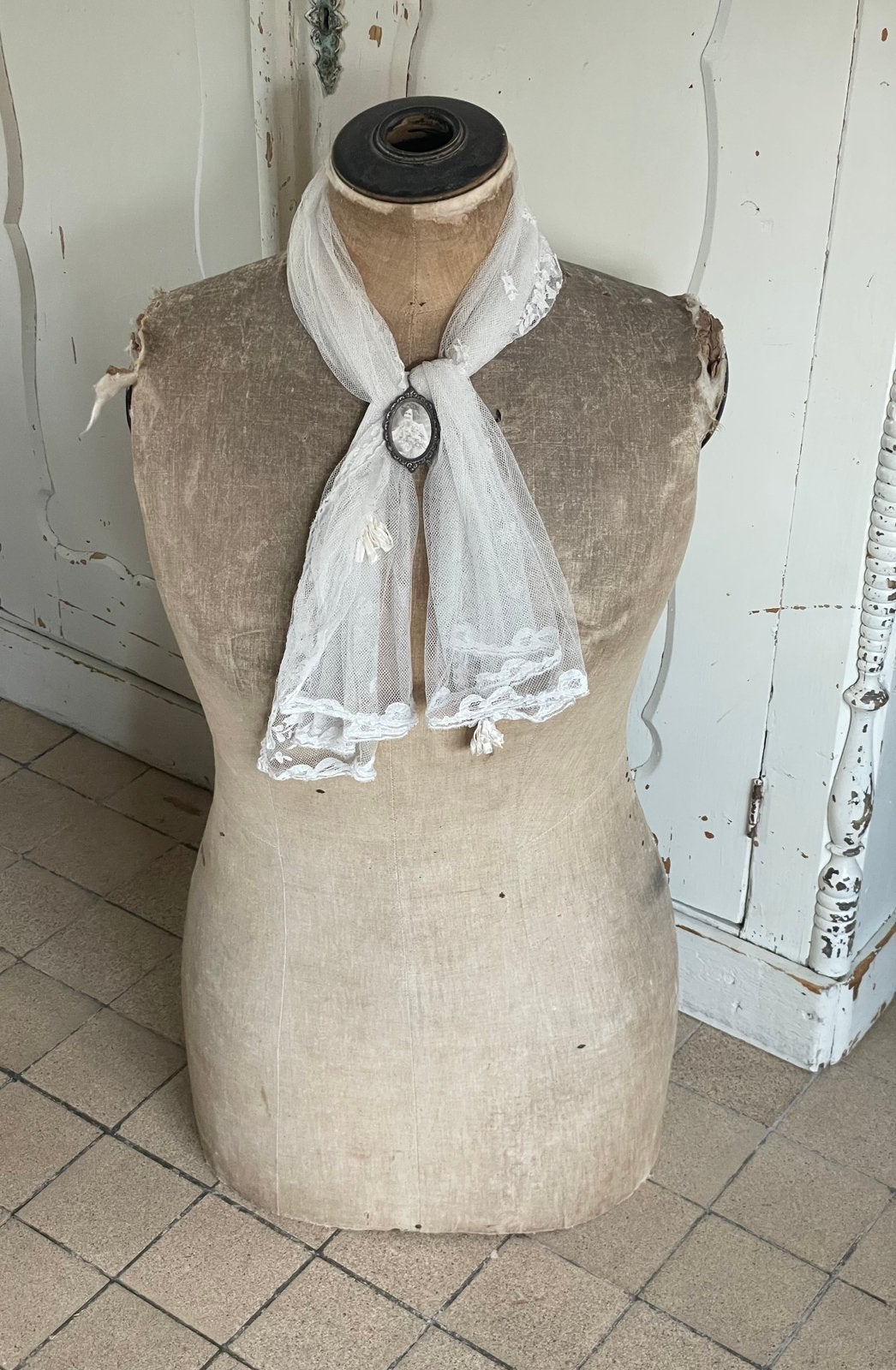 Brocante oude franse paspop buste, Ophalen of Verzenden