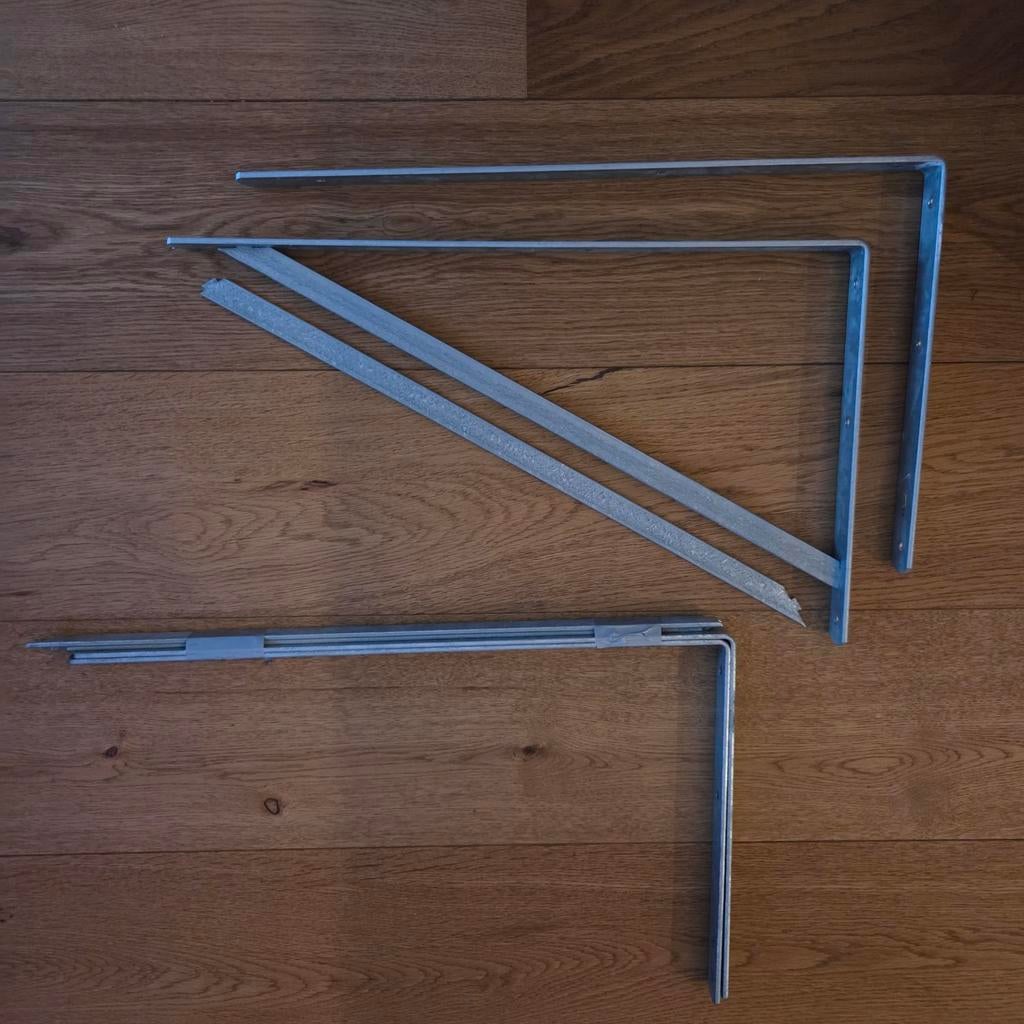 Rvs plankdragers 50x30 cm, 4 stuks, Ophalen of Verzenden, Zo goed als nieuw