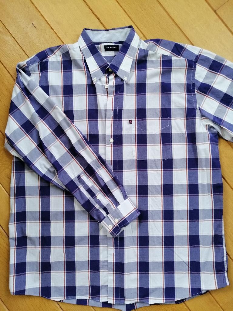 ENRICO MORI bloes blauw ruit maat XXL, Kleding | Heren, Blauw, Ophalen of Verzenden, Zo goed als nieuw, Overige halswijdtes