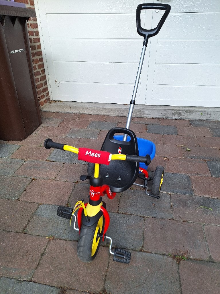 Driewieler kleuter, Ophalen, Gebruikt, Velgrem, Duwstang