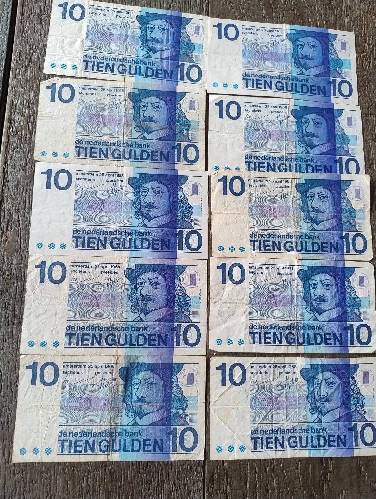 10 gulden biljetten, Postzegels en Munten, Bankbiljetten | Nederland, Ophalen of Verzenden, 10 gulden