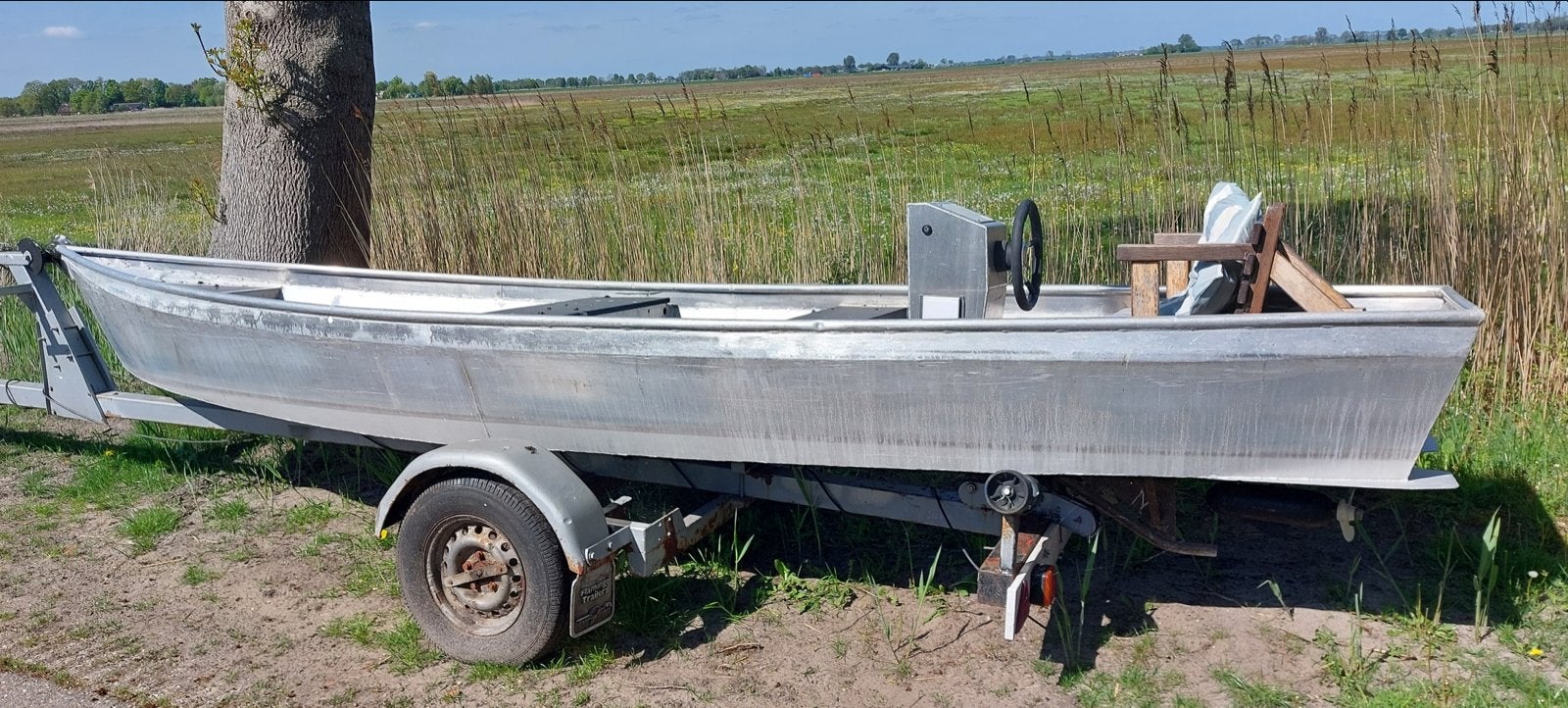 Aluminium boot met stuur, Ophalen, Overige motortypen, Gebruikt, Aluminium