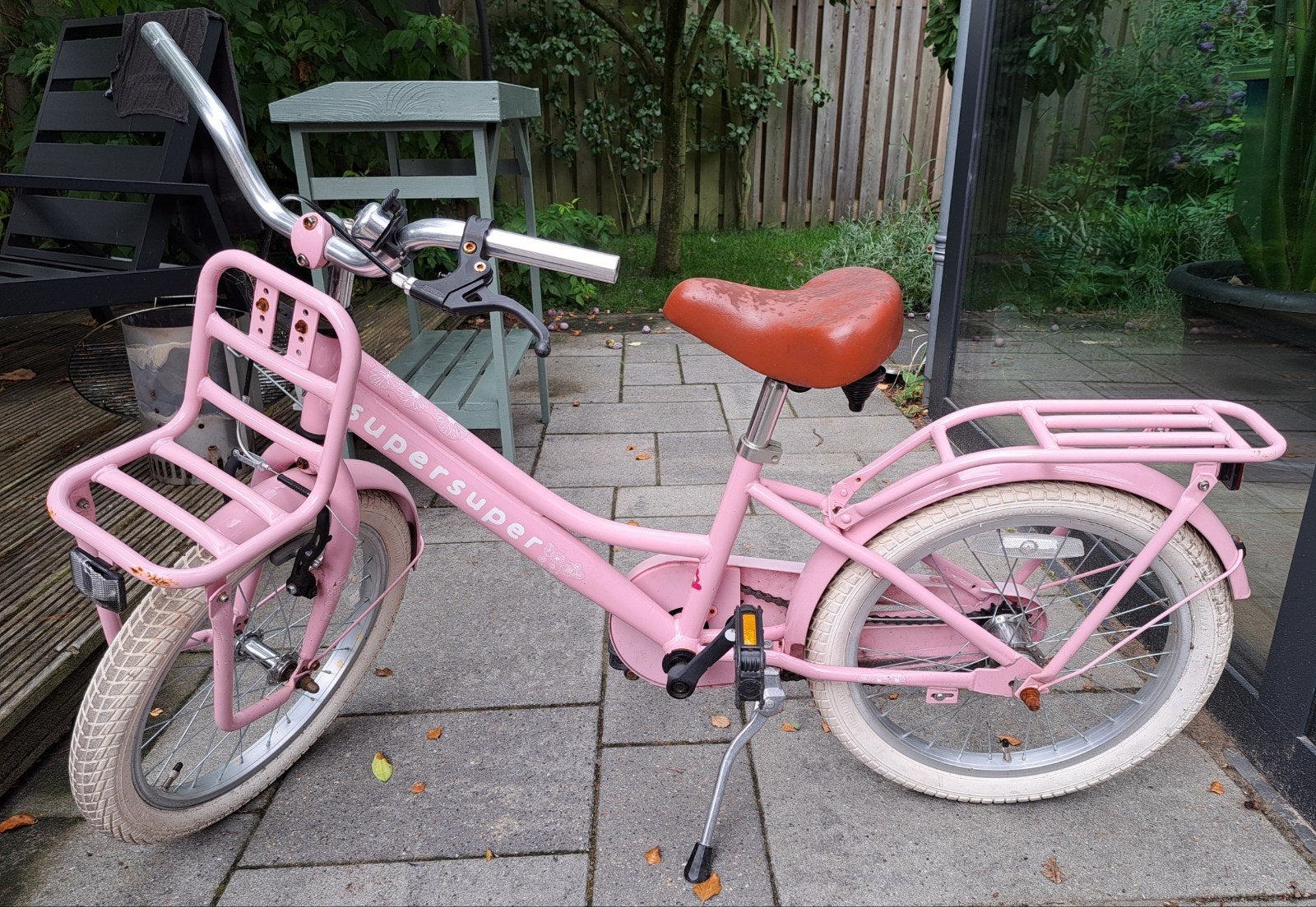SuperSuper Cooper 18 inch meisjesfiets roze, Ophalen, Terugtraprem, Gebruikt, SuperSuper Cooper