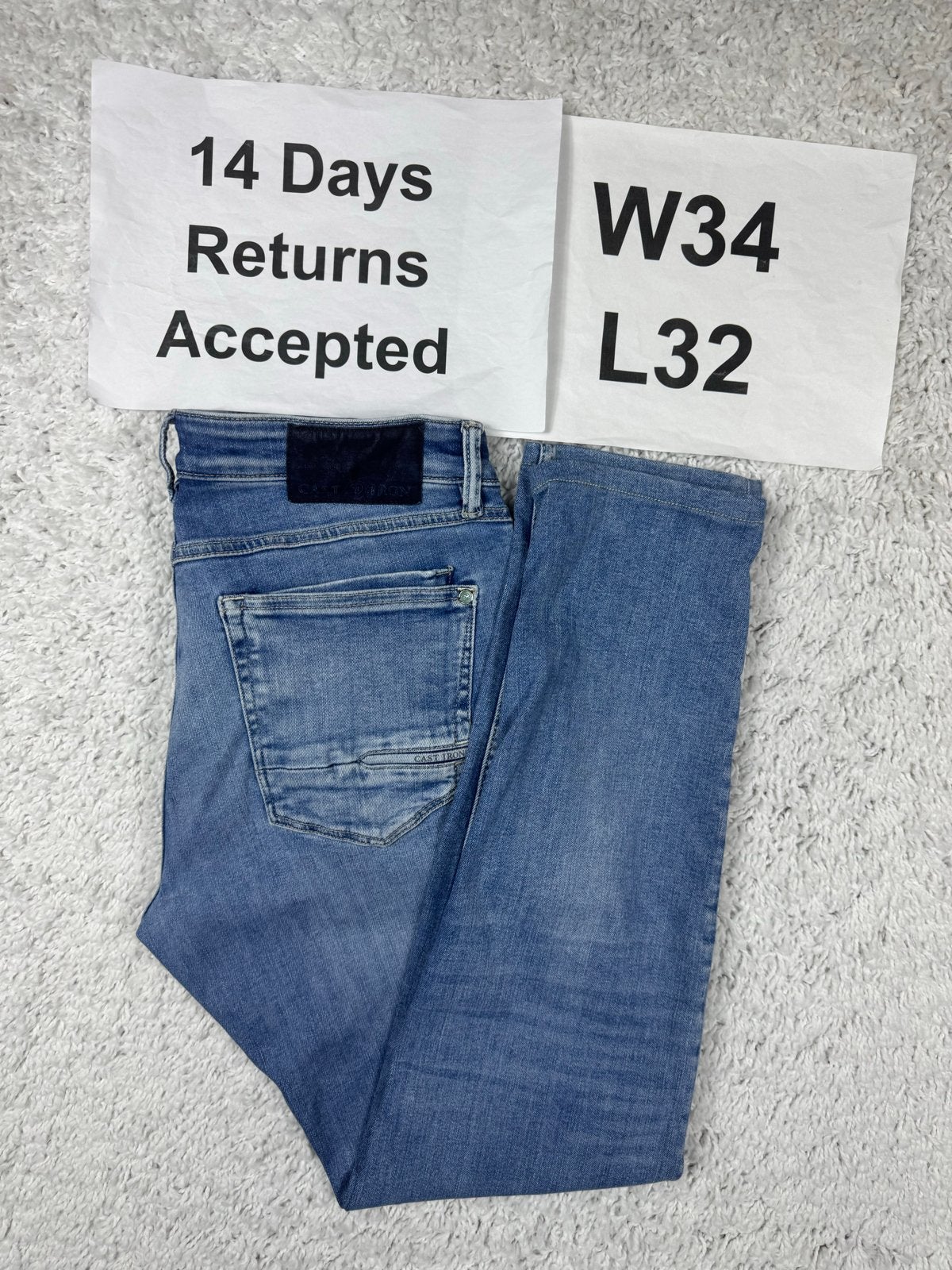 Cast Iron Shiftback Jeans Regular Stretch Tapered Blauw W34, G, G, Blauw, G