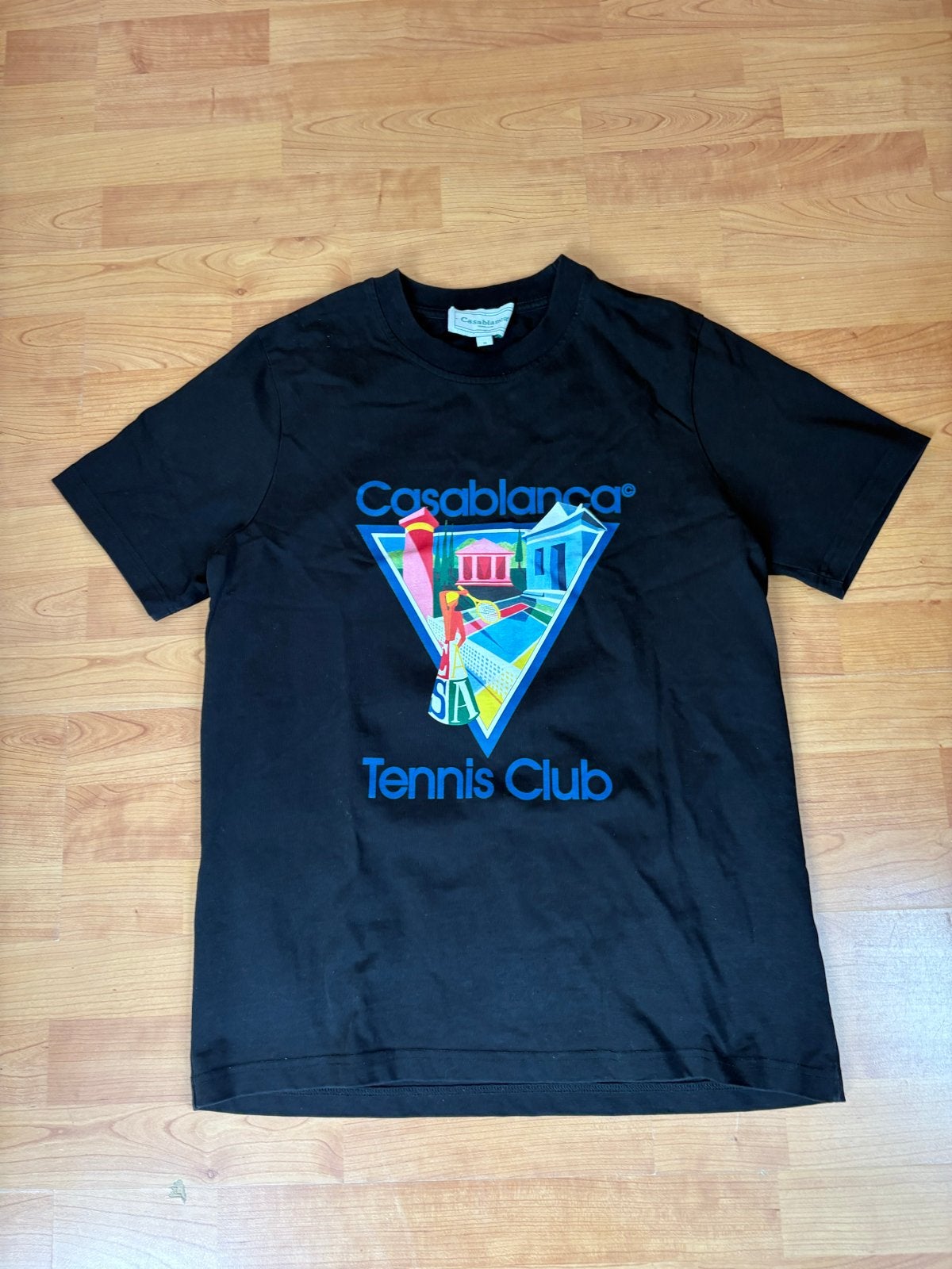 Casablanca Tennis Club T-shirt Zwart Maat M, Ophalen of Verzenden, Zo goed als nieuw, Maat 48/50 (M), Zwart