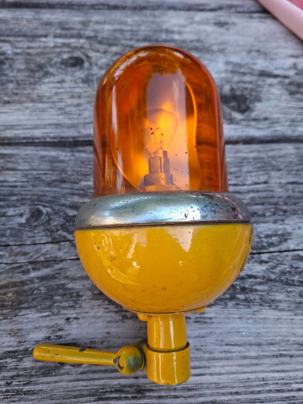 Vintage oranje zwaailicht - Werkplaats/Garage decoratie, Ophalen of Verzenden