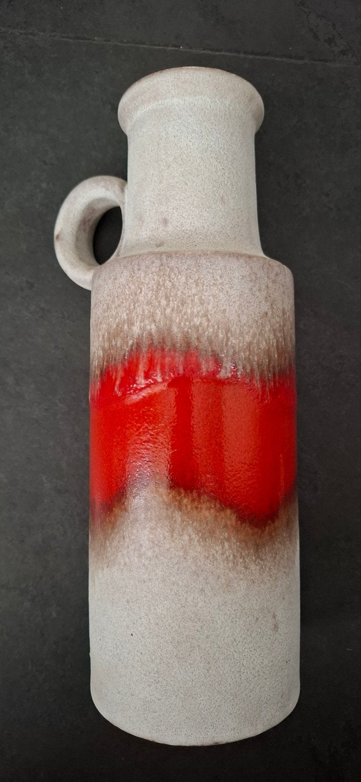 Vintage West Germany vaas 401-28, rood/wit, Ophalen
