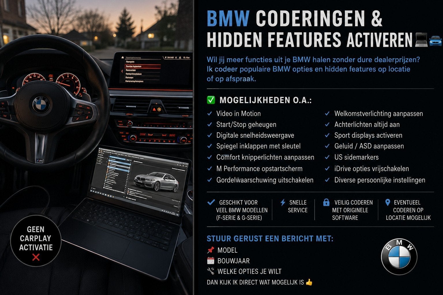 BMW Coderen E / F / G Serie – Opties Activeren, Auto-onderdelen, Ophalen, Nieuw, BMW
