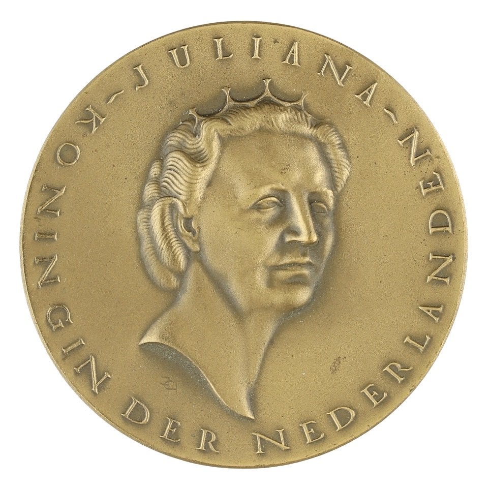 Penning VPK 1948 Joop Hekman : Inhuldiging Juliana, Postzegels en Munten, Penningen en Medailles, Brons, Nederland, Verzenden