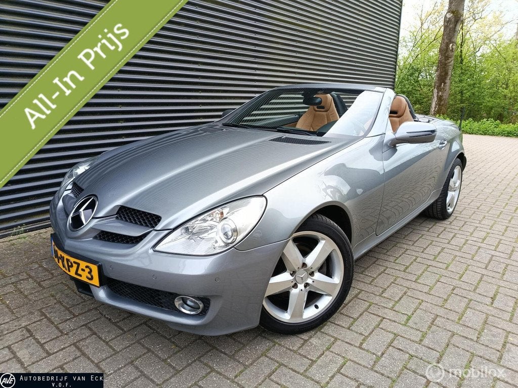 Mercedes SLK-klasse 200 K. Prestige Plus cabrio, Leer, Cruis, Auto's, Mercedes-Benz, Achterwielaandrijving, Gebruikt, Beige, 4 cilinders