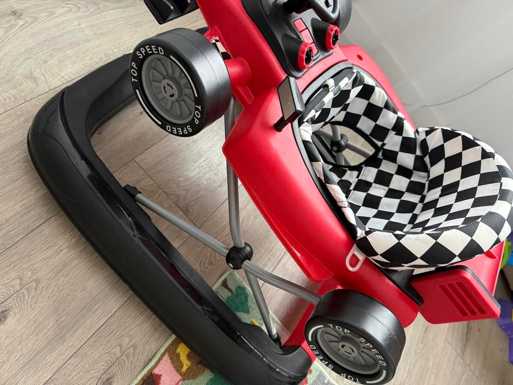 Loopstoeltje in raceauto-stijl - Rood met zwart-wit, Ophalen, Gebruikt
