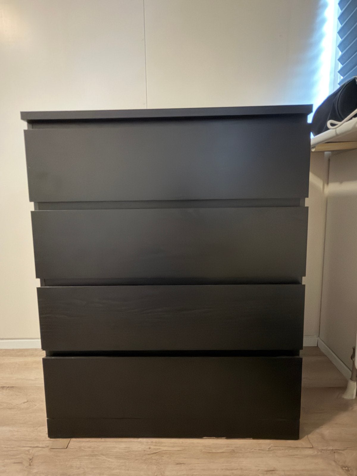 IKEA ladekast met 4 lades (zwart), Huis en Inrichting, Kasten | Ladekasten, Ophalen, Gebruikt, 100 tot 150 cm, 50 tot 100 cm