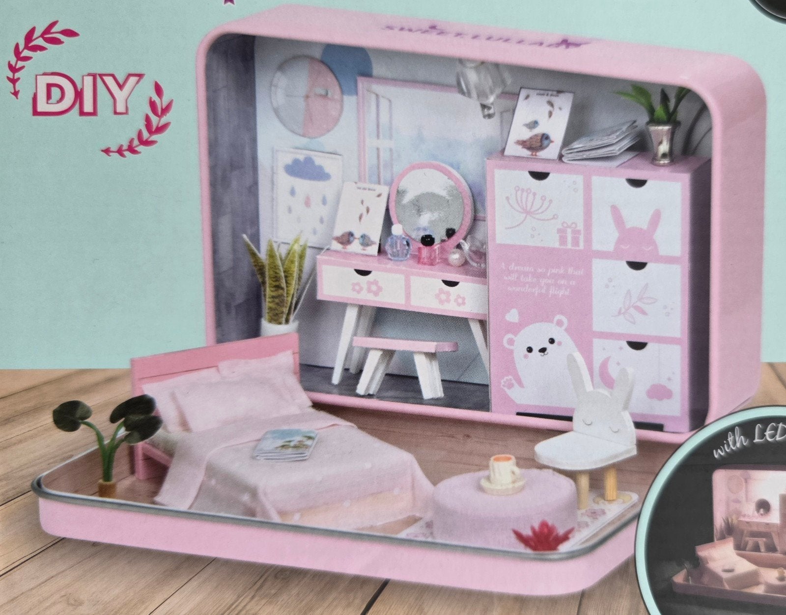 DIY Miniatuur Huisje in Blik Crafts & Co Sweet Lullaby Nieuw, Roze, Gebouwen, Nieuw, Educatief