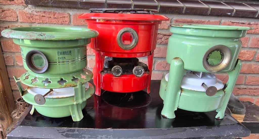 Vintage Petroleum Kooktoestellen - Set van 3, Antiek en Kunst, Antiek | Emaille, Ophalen of Verzenden