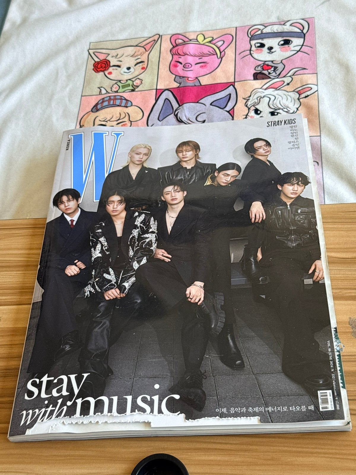 Stray Kids Wkorea Magazine, Ophalen of Verzenden, Zo goed als nieuw, Foto of Kaart