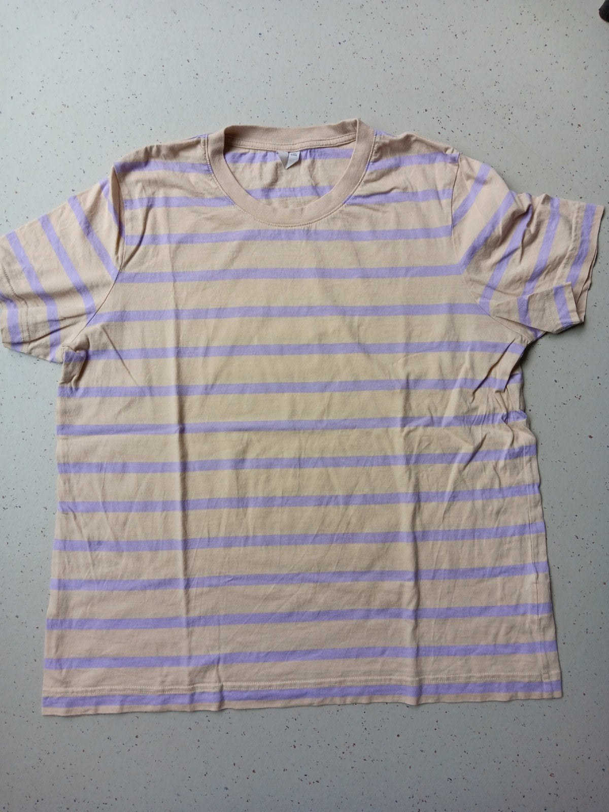 Arket T-shirt streep L, Beige, Maat 42/44 (L), Ophalen of Verzenden, Korte mouw
