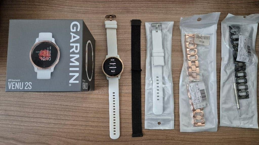 Garmin Venu 2S - Rose Goud - z.g.a.n. incl diverse bandjes, Wit, Garmin, Ophalen of Verzenden, Zo goed als nieuw