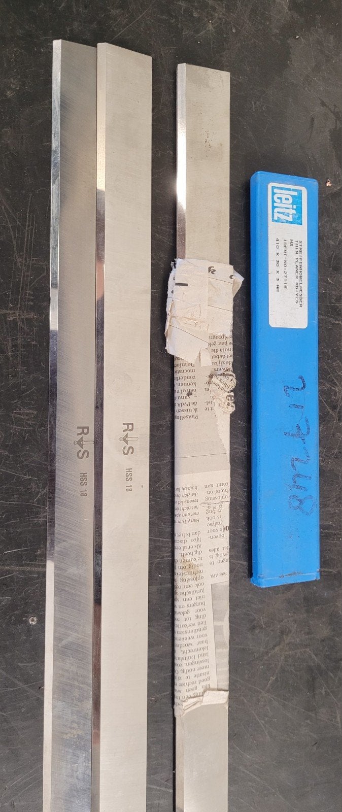 Leitz HSS Schaafmessen 410x30x3mm, Ophalen of Verzenden, Gebruikt
