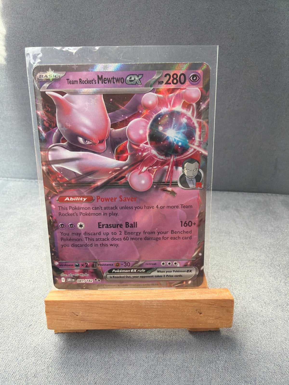 Team Rocket's Mewtwo EX Pokémon Kaart 081/182, Ophalen of Verzenden, Zo goed als nieuw, Losse kaart