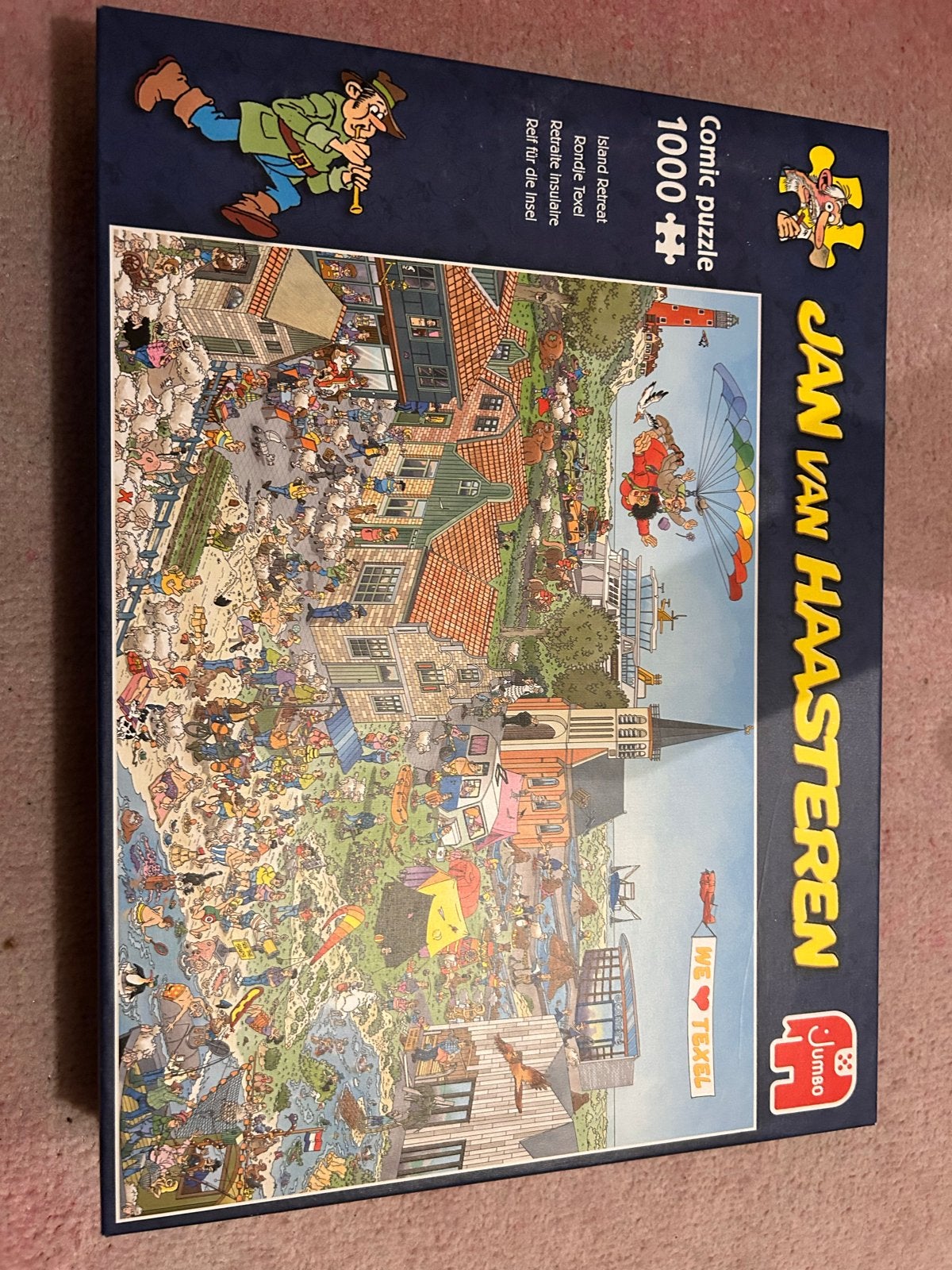 Jan van Haasteren Comic Puzzel - Rondje Texel 1000 stukjes, Ophalen, 500 t/m 1500 stukjes, Zo goed als nieuw, Legpuzzel