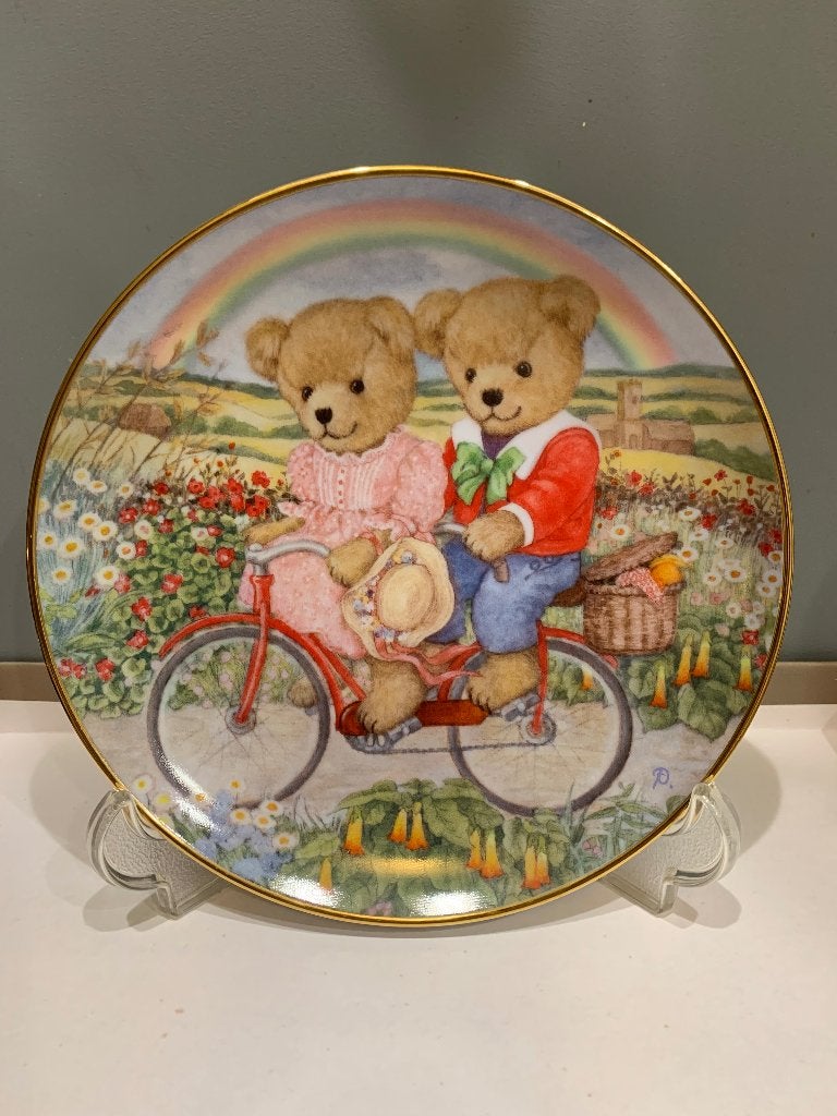 7 puntgave bordjes van FRANKLIN MINT HEIRLOOM COLLECTION, Wandhanger, 21 cm, Steen/keramiek, Zo goed als nieuw