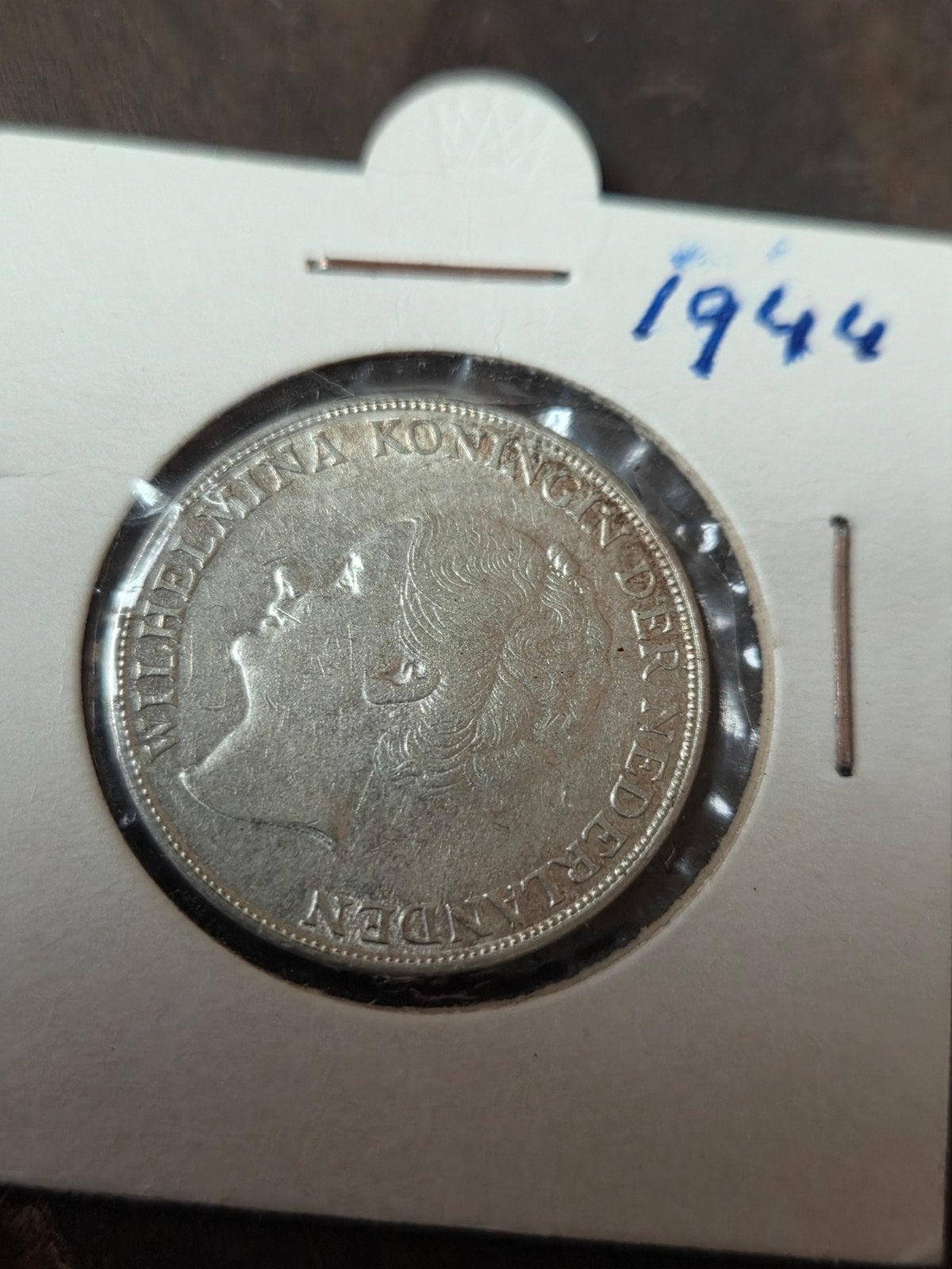 1 Gulden 1944 Koningin Wilhelmina Zilveren Munt, 1 gulden, Zilver, Ophalen of Verzenden, Koningin Wilhelmina