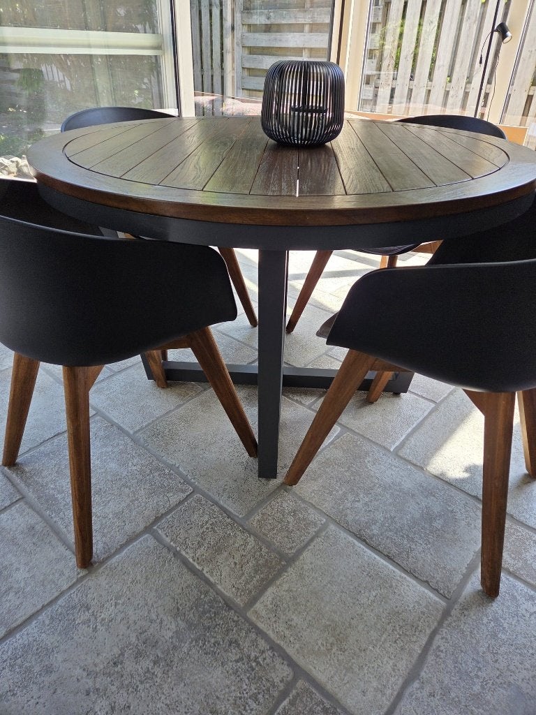 Complete tuinset incl 2 loungestoelen met toebehoren, Ophalen, 4 zitplaatsen, Bijzettafel, Teakhout