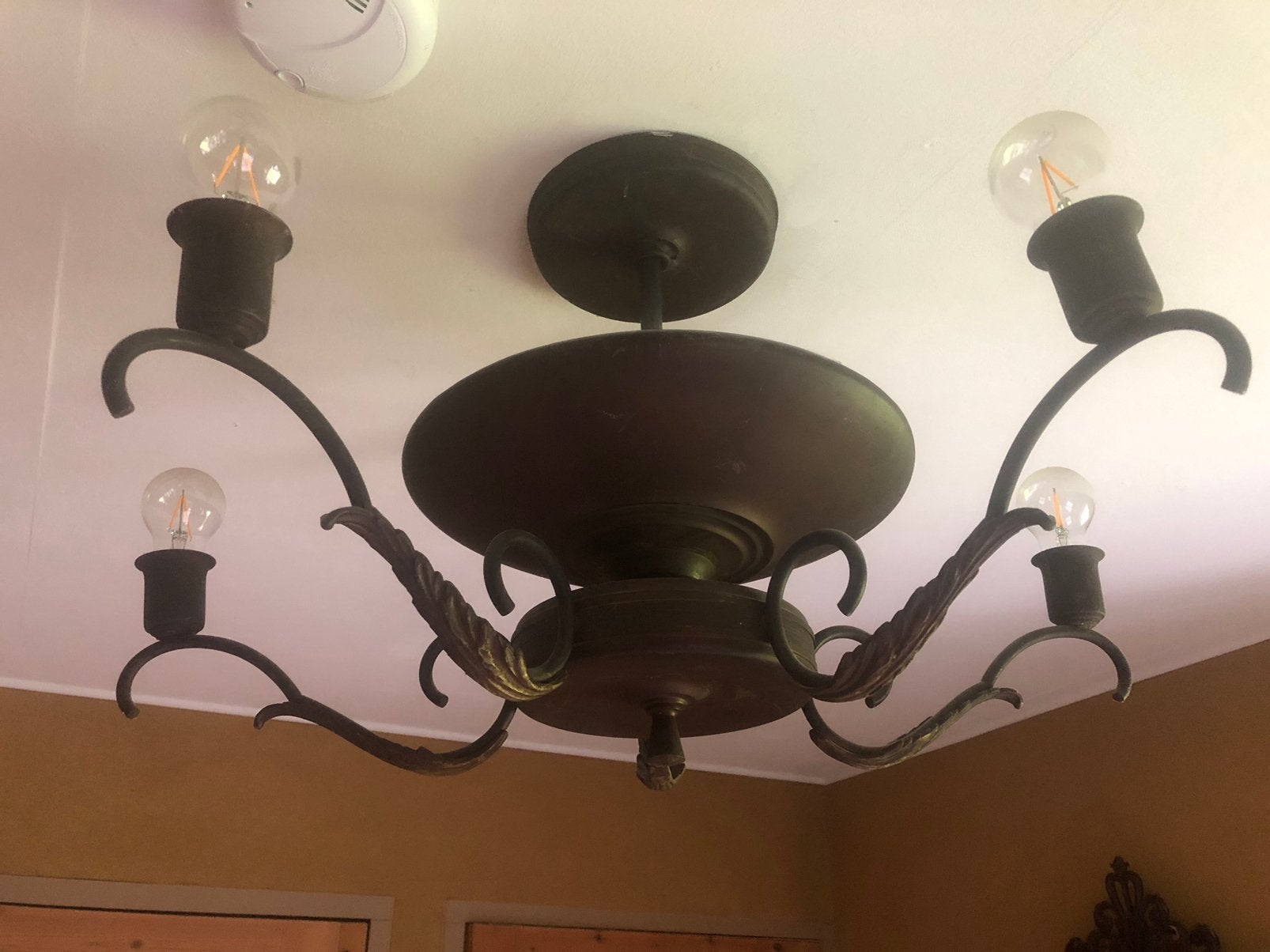 Hanglamp plafondlamp luchter brons, Antiek en Kunst, Verzenden