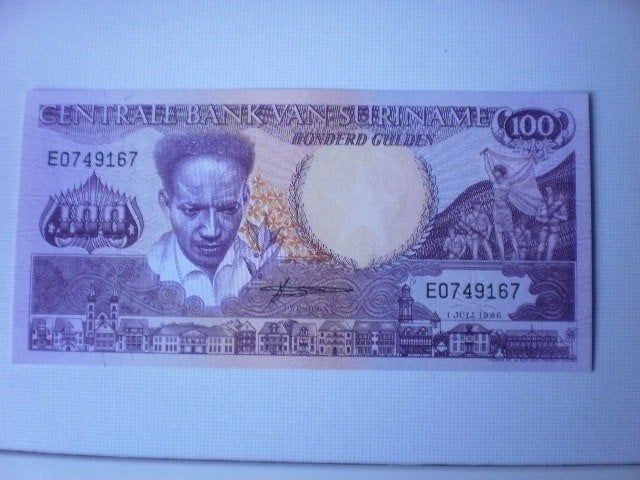 Suriname - 100 Gulden - Bankbiljet, Verzenden, Zuid-Amerika, Los biljet