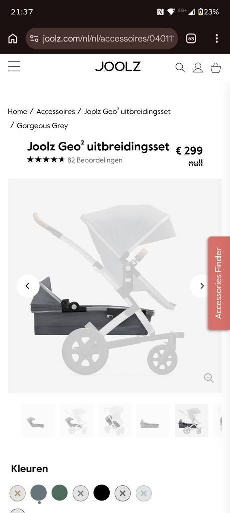 Joolz Geo2 uitbreidingsset Gorgeous Grey, Ophalen