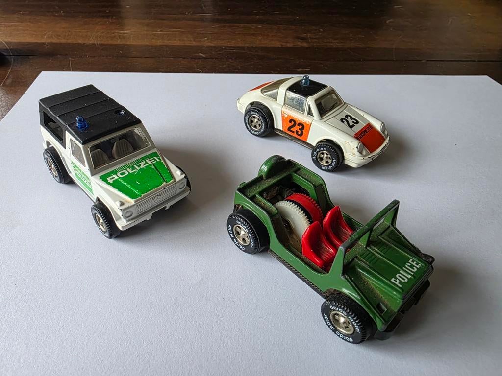 3x Darda Politie auto, Overige merken, Ophalen of Verzenden, Handmatig, Racebaan