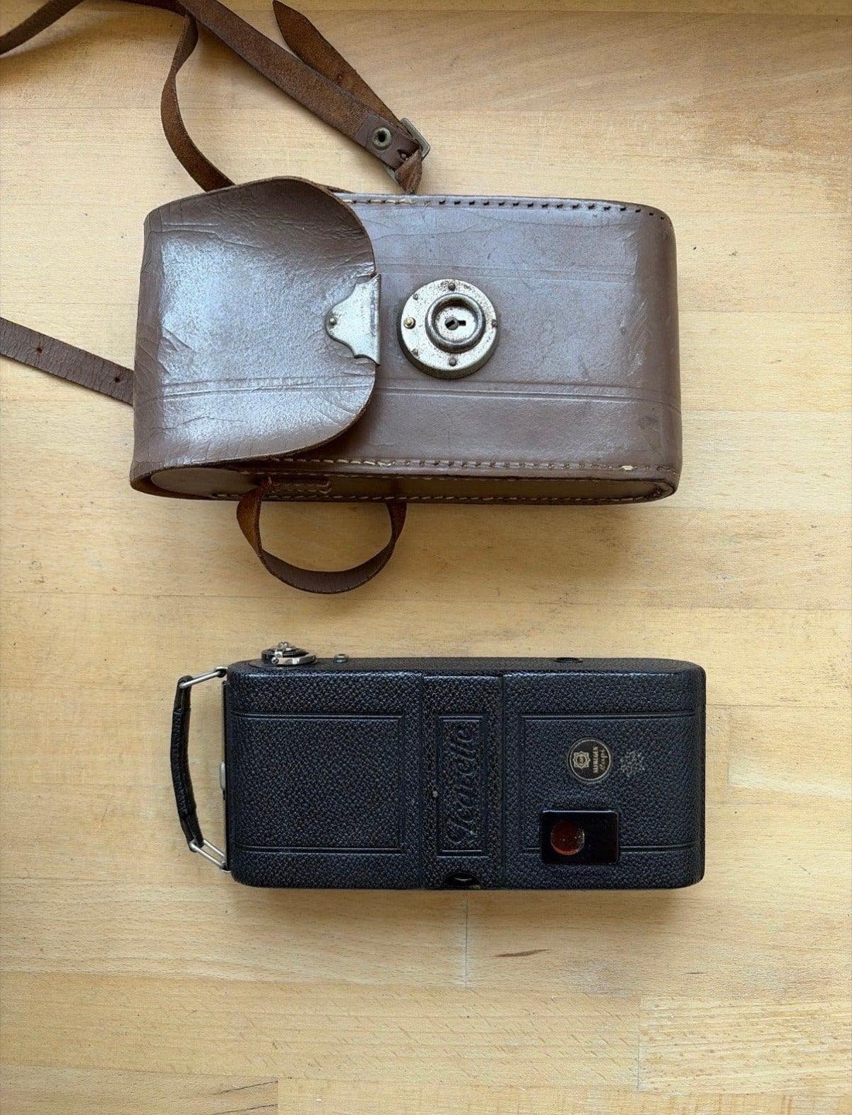 Antieke Ica camera met leren tas, Ophalen of Verzenden