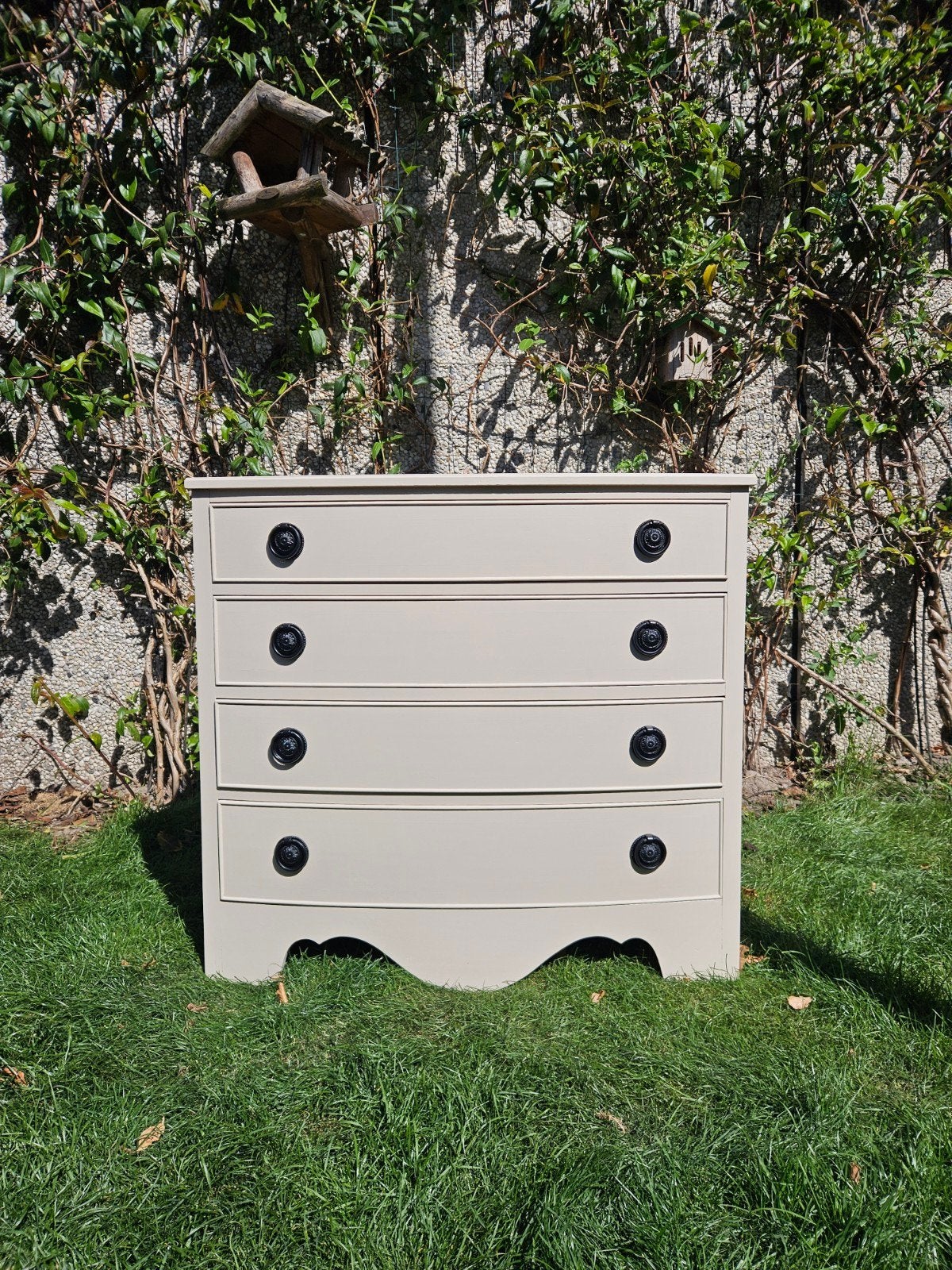 Opgeknapte vintage ladekast | Fusion Mineral Paint | Taupe, Huis en Inrichting, Kasten | Ladekasten, Ophalen, 50 tot 100 cm, Zo goed als nieuw