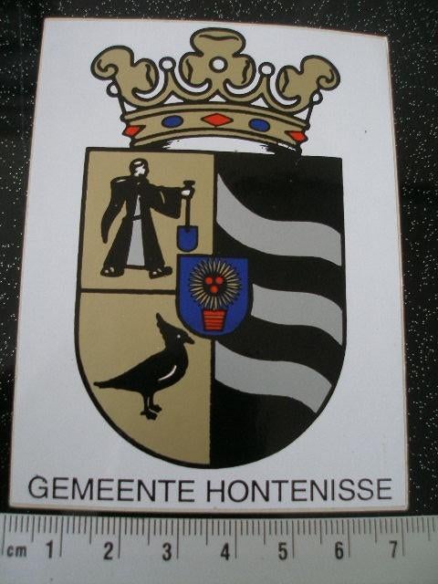 sticker plaats stad gemeente logo embleem hontenisse, Verzenden, Zo goed als nieuw, Overige typen