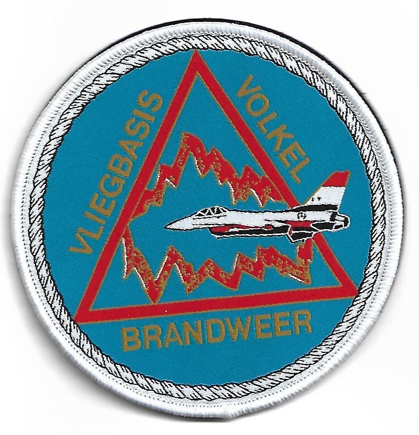 Patch Brandweer Vliegbasis Volkel, Verzenden, Overige soorten, Nederland, Embleem of Badge