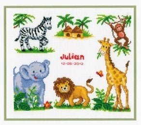 Borduurpakket Geboortetegel Safari 70357, ., Nieuw, Ophalen of Verzenden, .