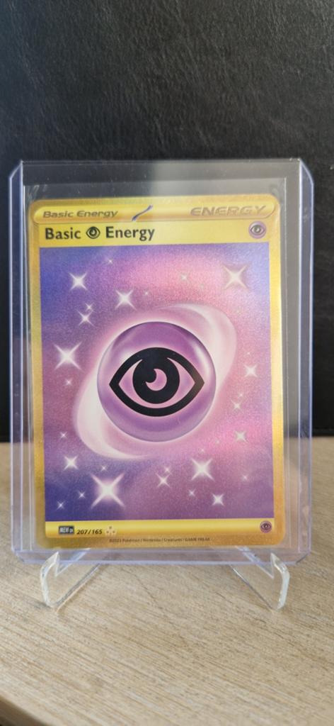 Pokemon Basic Psychic Energy 207/165 Scarlet & Violet, Ophalen of Verzenden, Zo goed als nieuw, Losse kaart, Foil