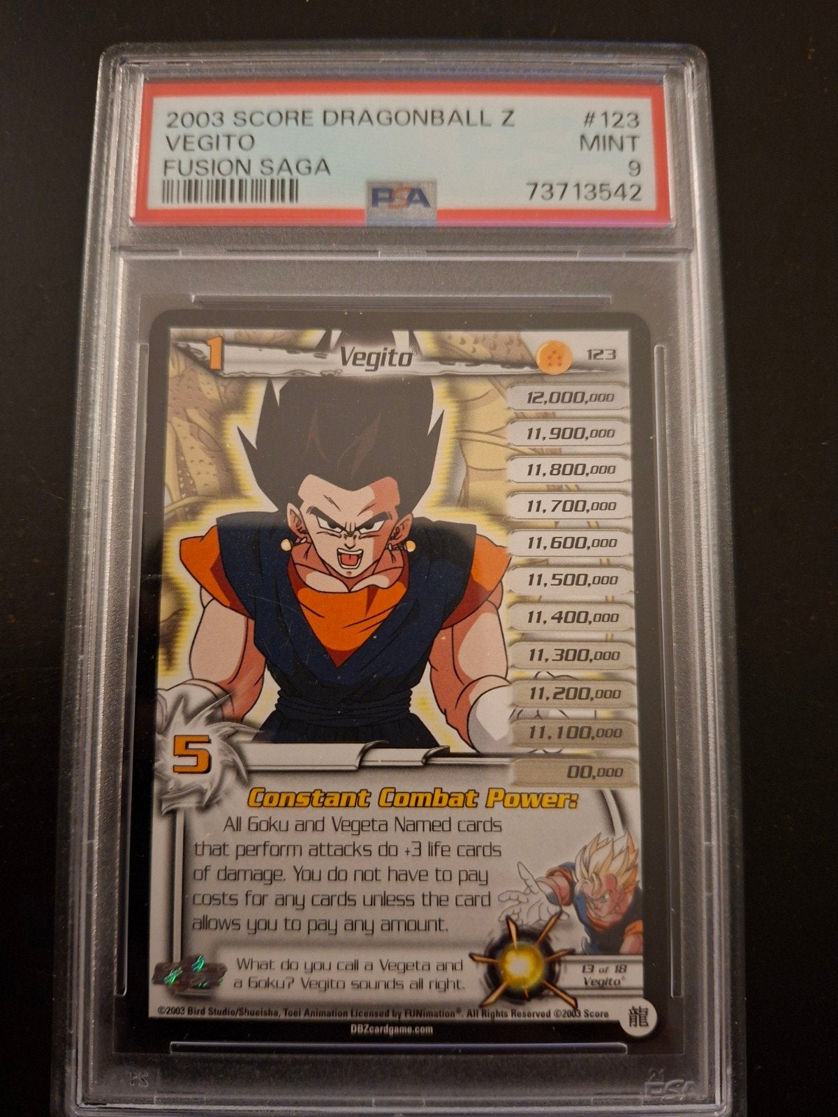 Dragon Ball Z (CCG) Vegito PSA9, Ophalen of Verzenden, Zo goed als nieuw, Losse kaart