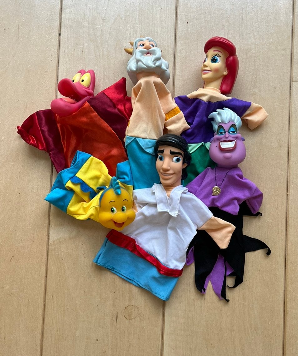 Disney handpoppen Ariël van AH actie ( 6 stuks), Ophalen of Verzenden, Zo goed als nieuw, Beeldje of Figuurtje